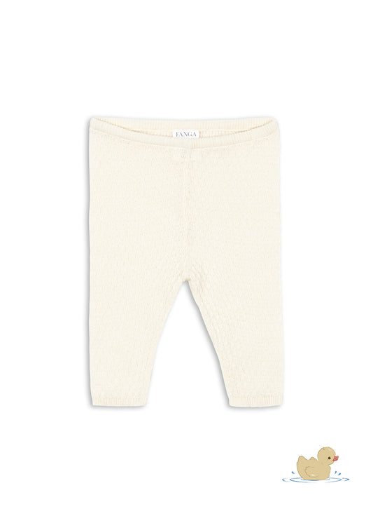 Venti Pointelle Pants, Antique White