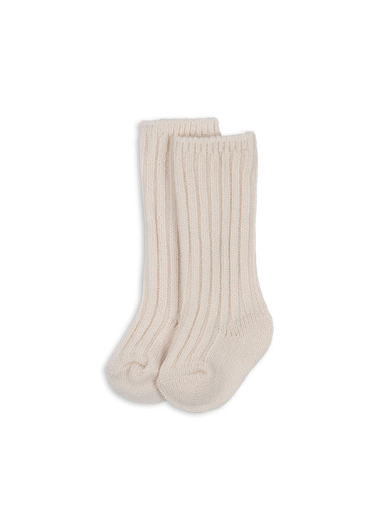 Lana Heavy Knitted Socks, Off White Melange
