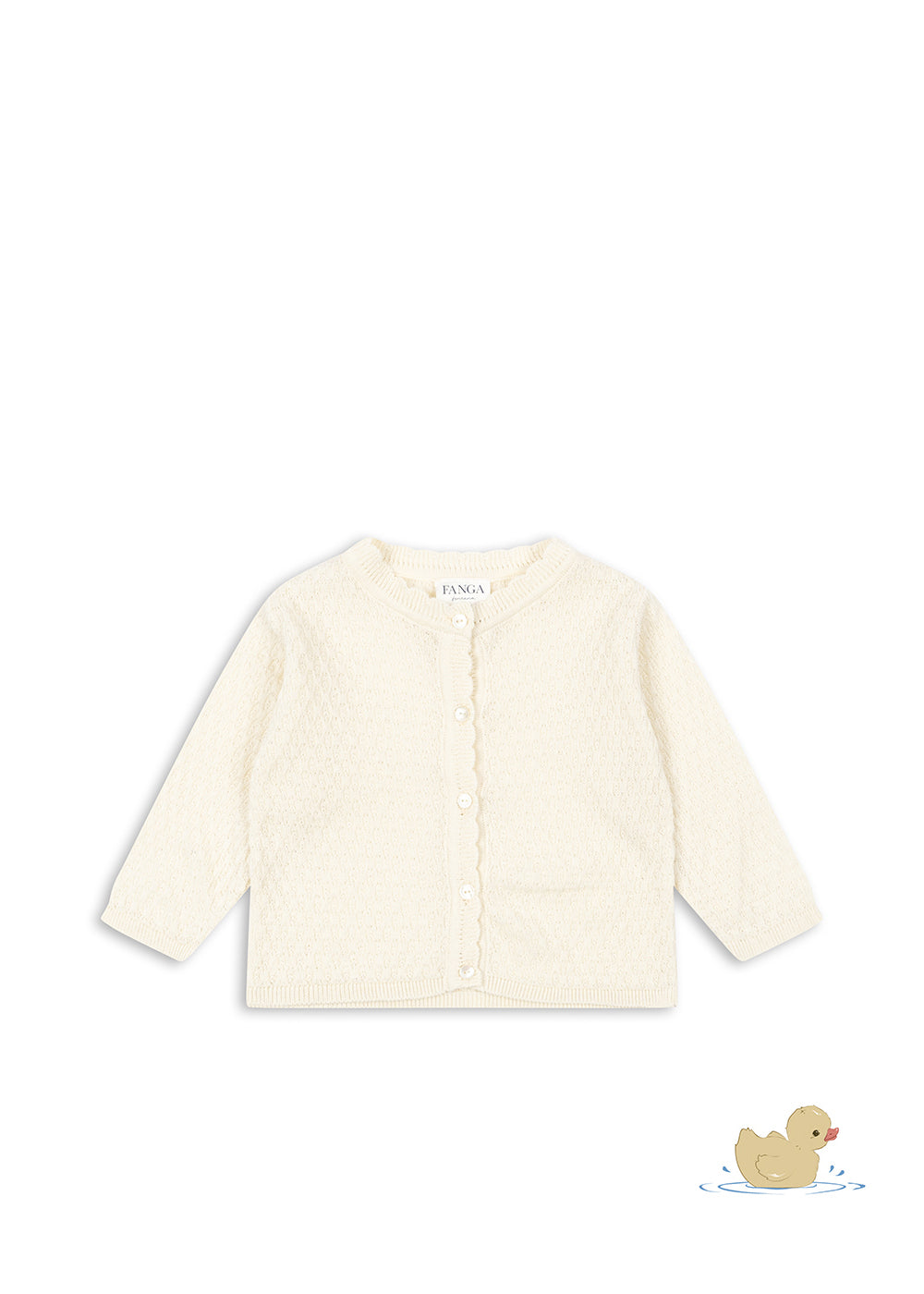 Venti Pointelle Cardigan, Antique White