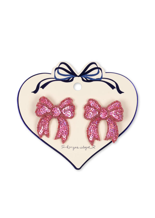 2 Pack Sequin Bow Hair Clip, Rapture Rose