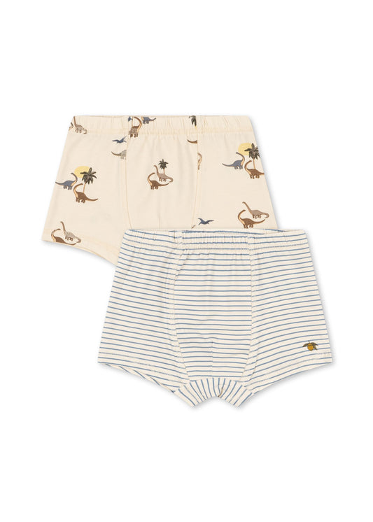 Basic 2 Pack Boy Boxers, Kubi/Stripe Blue