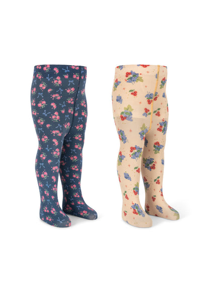 2 Pack Printed Tights, Verona Blues