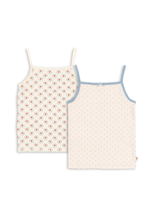 Basic 2 Pack Strap Tops, Pirouette Dot/Mirage