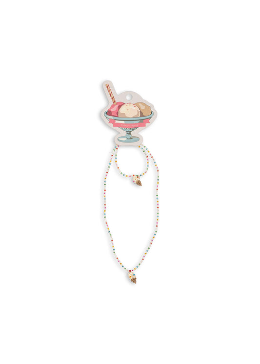 Ice Cream Necklace and Bracelet Set, Multi