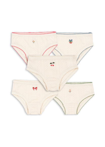 Minna 5 Pack Girl Underpants, Antique White