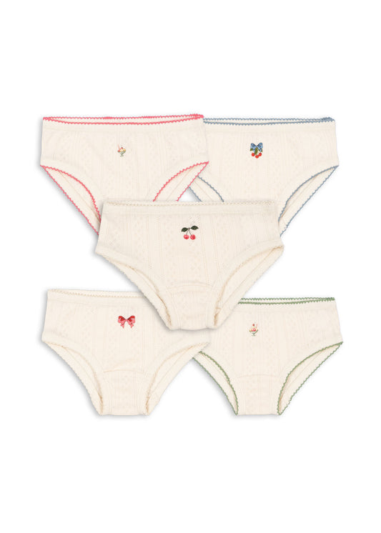 Minna 5 Pack Girl Underpants, Antique White