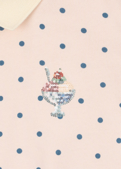 Spotty LS Polo, Rosewater Dot