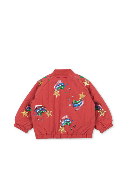 Juno Sequin Rainbow Jacket, Cardinal