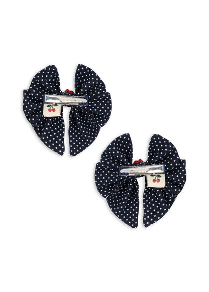 2 Pack Rose Rouge Bow Hair Clip, Dot Nuit