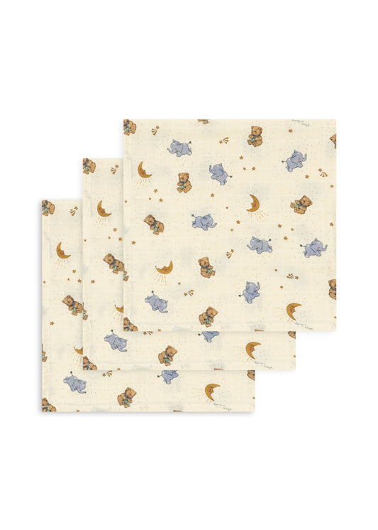 3 Pack Muslin Cloth, Cucciolo