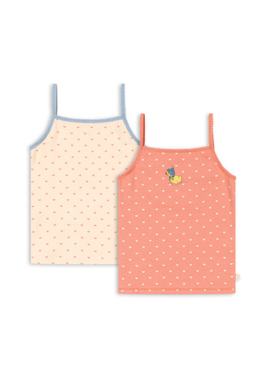Basic 2 Pack Strap Top, Coeur Lantana/Teddy