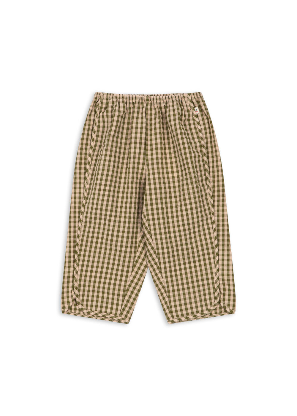 Kim Slit Pants, Avocado Check