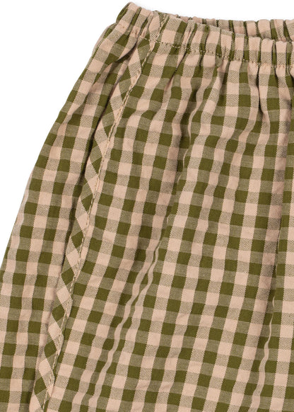 Kim Slit Pants, Avocado Check