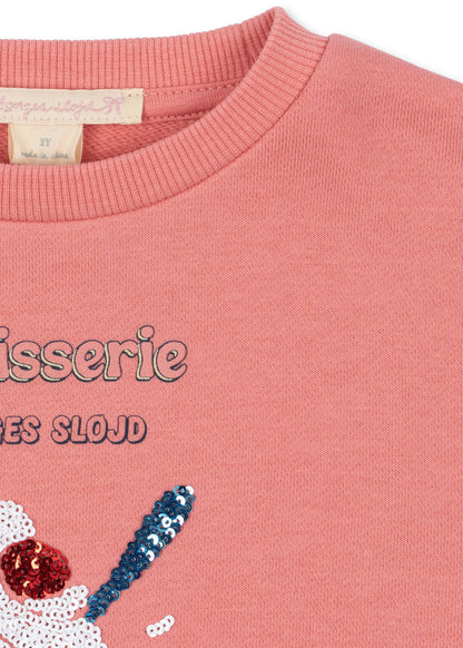 Lou Sequin Sweat Shirt, Peach Blossom
