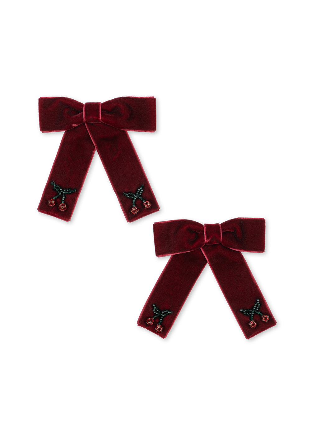 2 Pack Juliette Bow Hair Clip, Rio Red