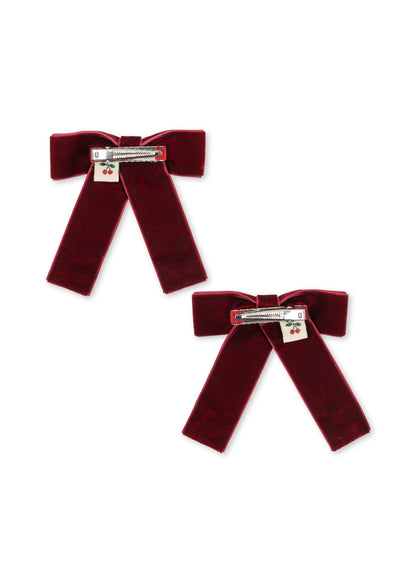 2 Pack Juliette Bow Hair Clip, Rio Red