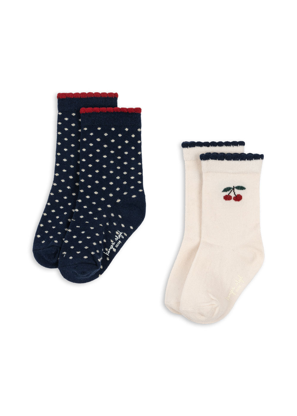 2 Pack Cherry Dot Socks, Cherry Mix